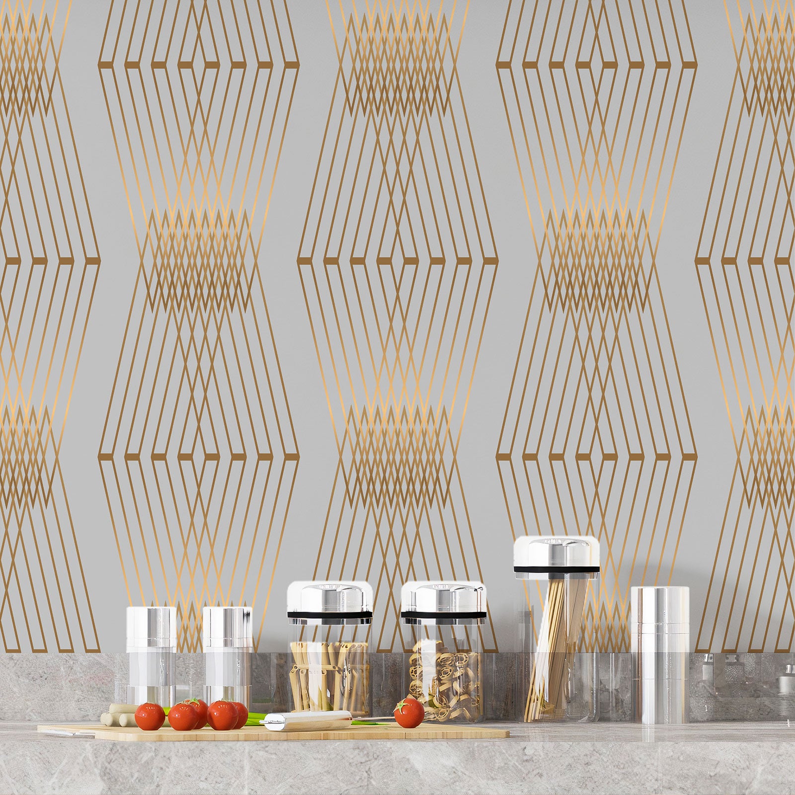 Crédence adhésive sticker pour cuisine - Motif oriental - Adhésif BRILLANT - 60x60 cm - 4