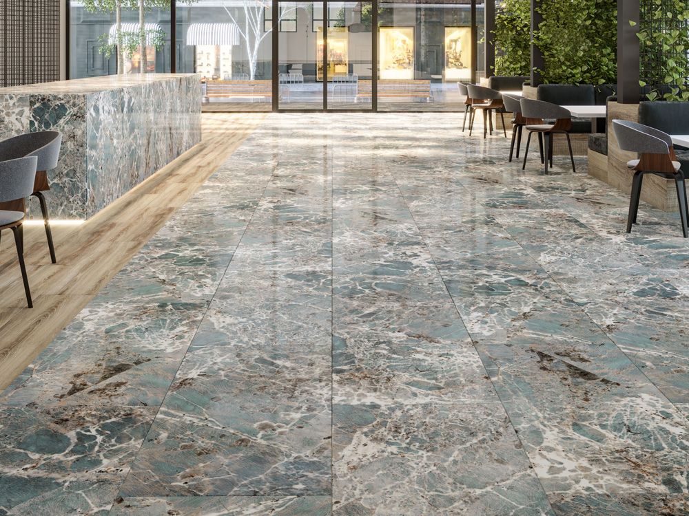 Carrelage sol / mur effet marbre FIROZA l.60 x L.120 cm Brillant LIMCARO - 2