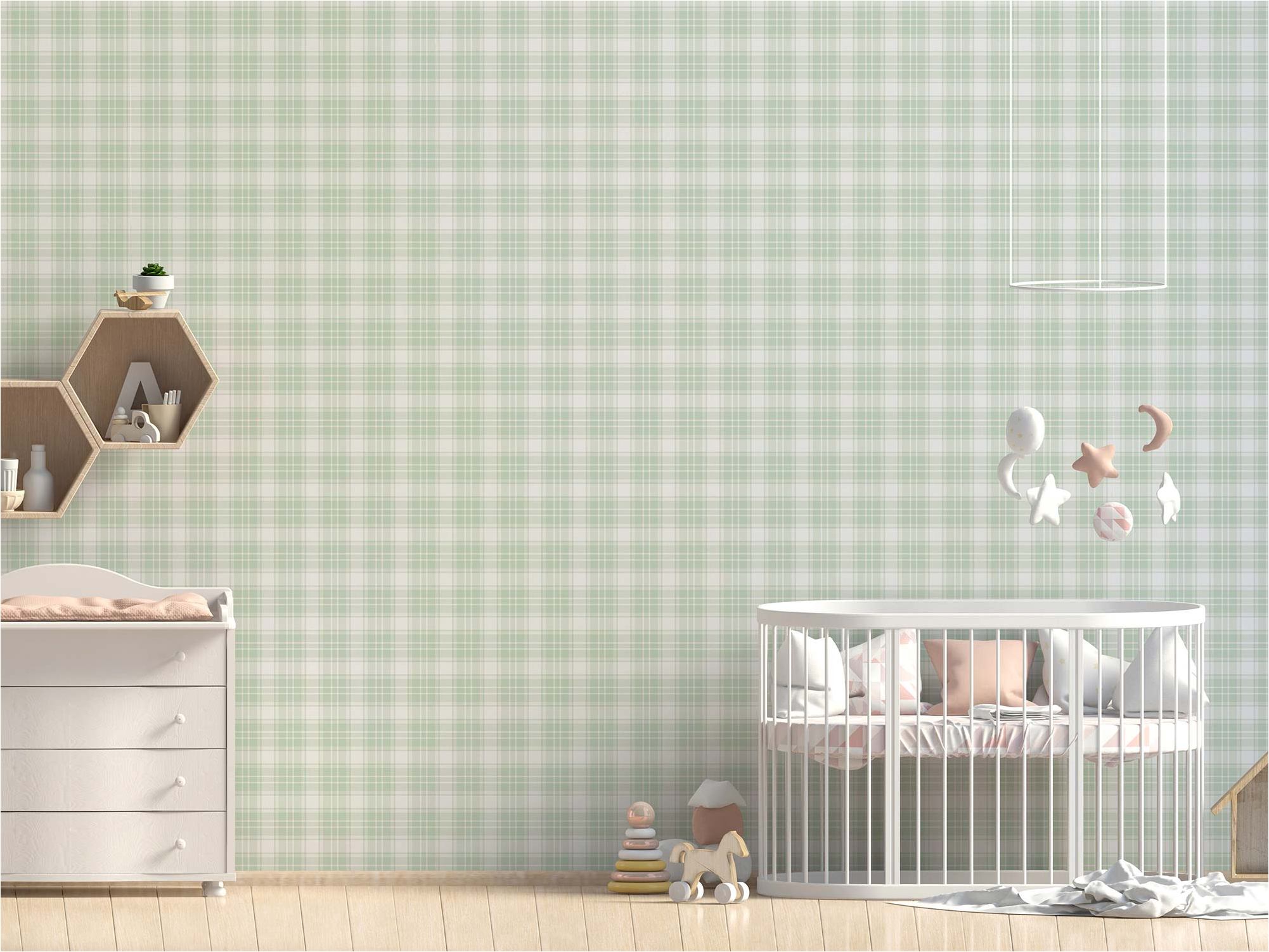 Papier Peint Chambre enfant M1-No.731 Vert Géometrique Kariert | Leroy ...