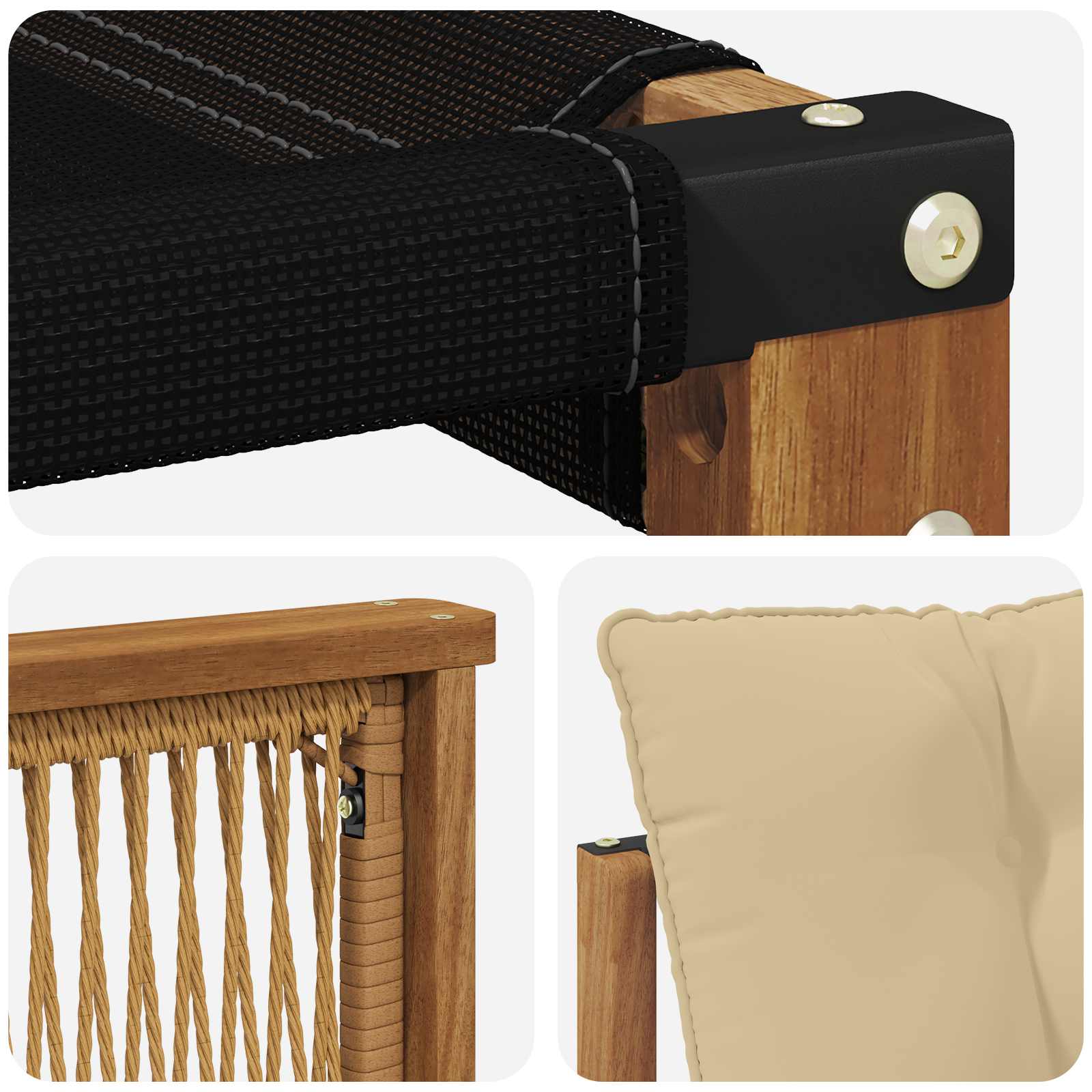 Ensemble de canapés d'extérieur 9 pièces naturel et beige - 8