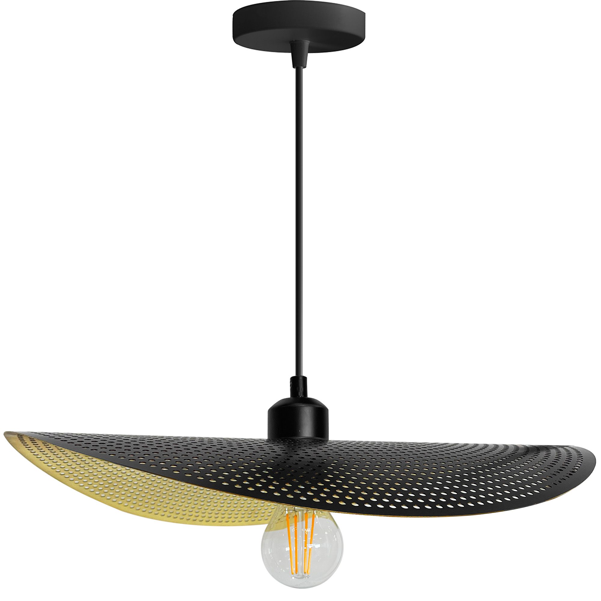 Lampa Sufitowa Wisząca Toolight App1469-1Cp Czarny Złoty