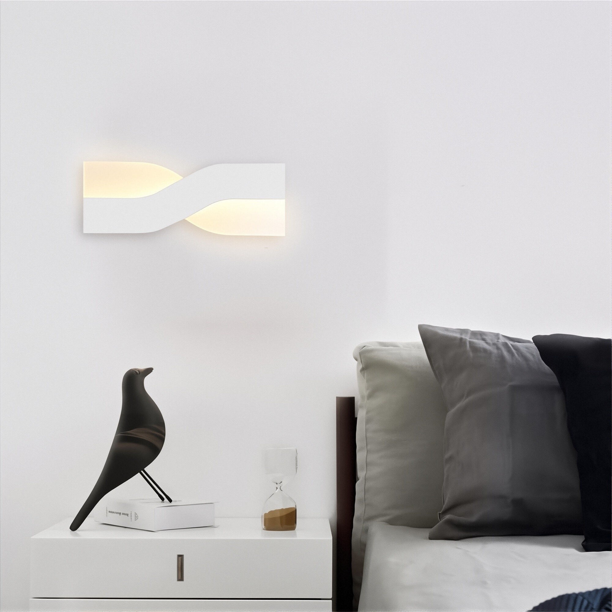 Lampada da parete a LED in stile europeo, apparecchi di illuminazione per interni, lampada da parete girevole da comodino per camera da letto - 3