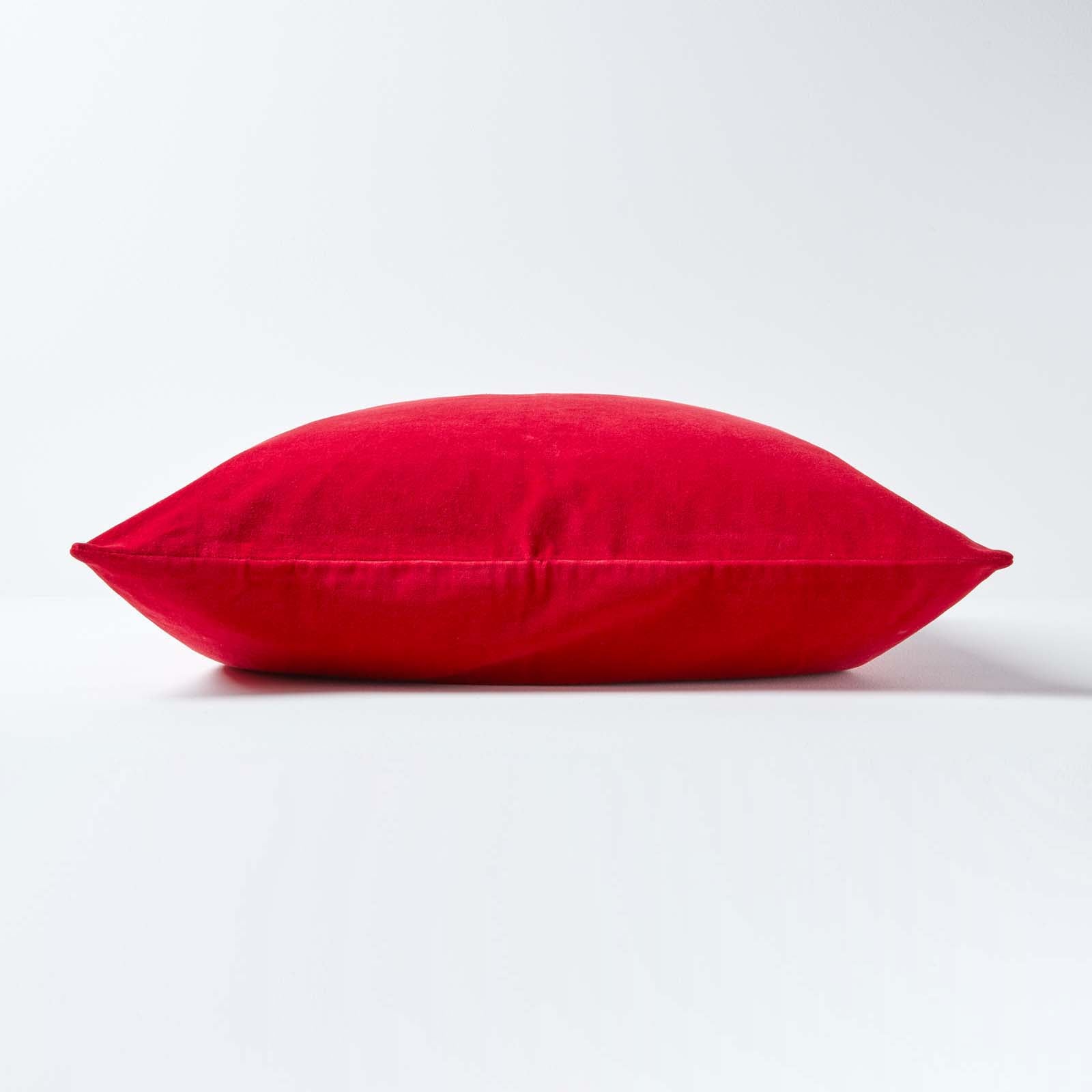 Homescapes Federe Cuscino In Velluto Rosso | Set Da 2 Pezzi 40x40 Cm Con Cerniera | Morbide Per Divano - 2