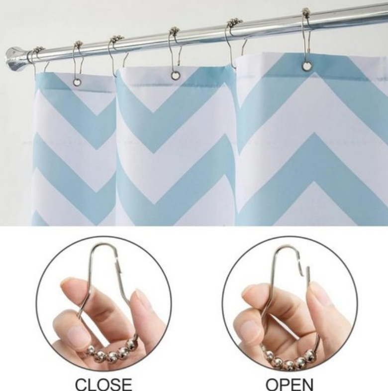 BRIGHTAKE - Anelli per tende da doccia 12 pezzi, ganci resistenti e facili da installare - 3