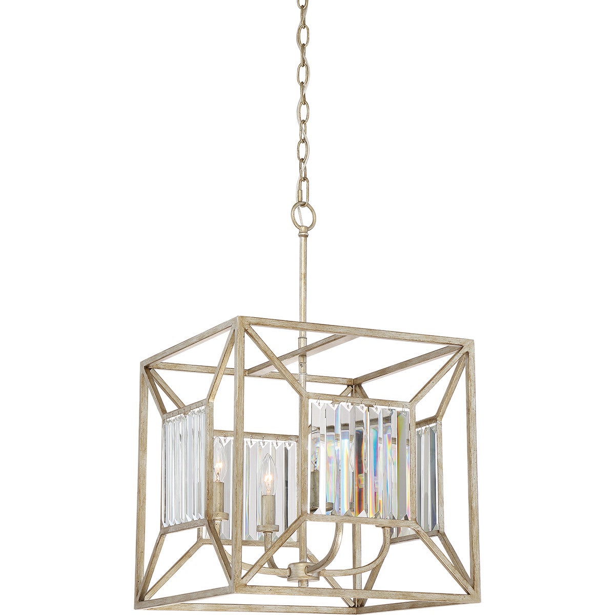 Lampa wisząca Lakeside vintage złoto 4xE14x60W klasyczna wym: 319,2 x 40,6 x 40,6 cm kryształ Quoizel