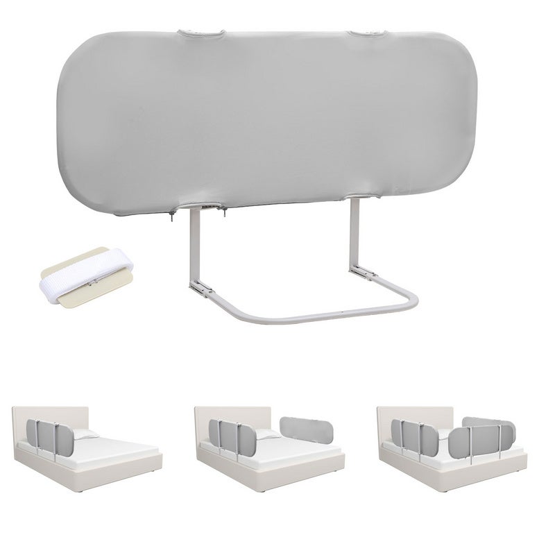 B.LIVEM - Barrière De Sécurité Pour Lit - 200cm - Barrière De Jeux Pour Bébé - Gris Clair - Hauteur Réglable (70-100cm) - Puériculture & Eveil Bébé