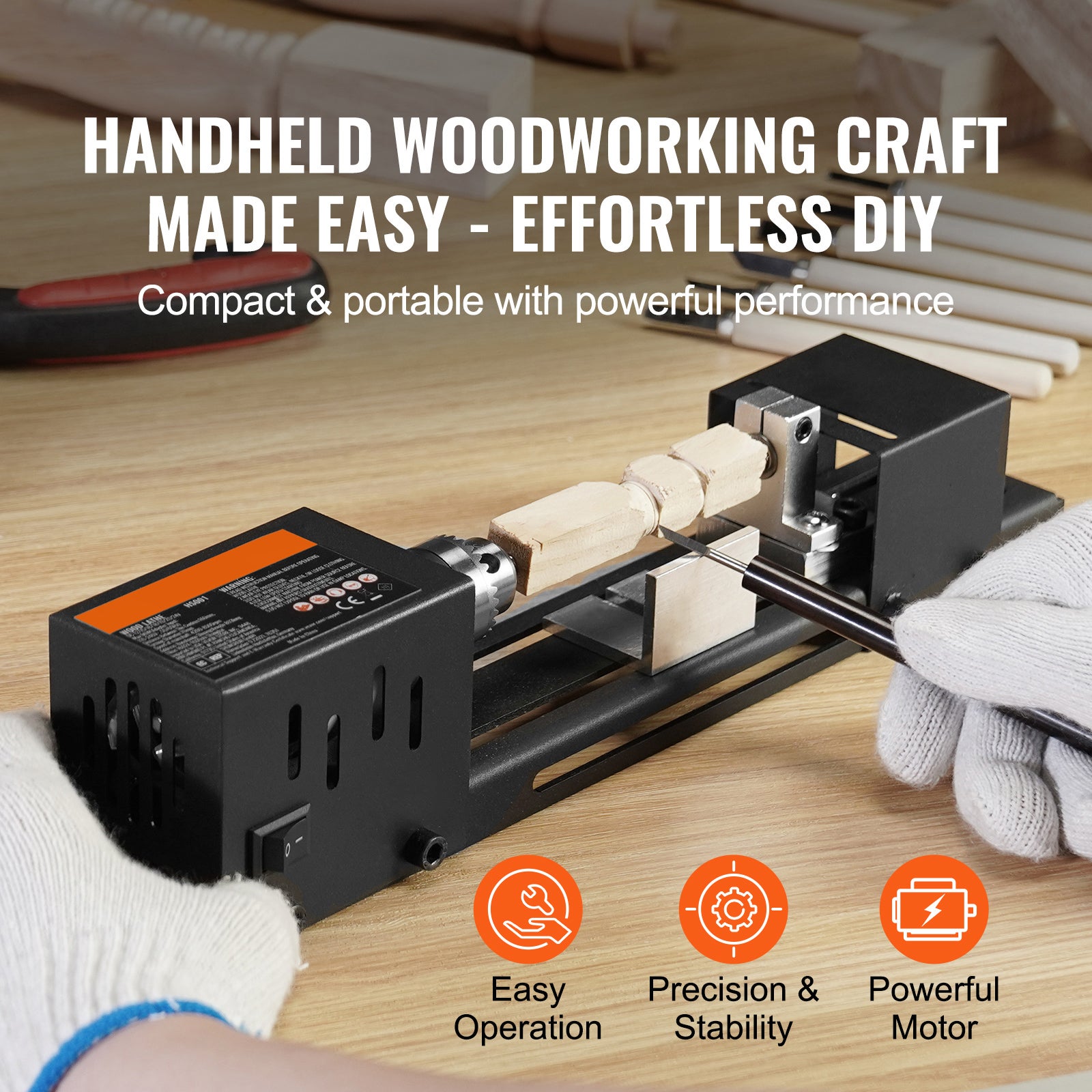 Mini tour à bois,SucceBuy 2,76 x 6,3 pouces,24V CC,96W,7 vitesses,perceuse à bois à monter soi-même - 4