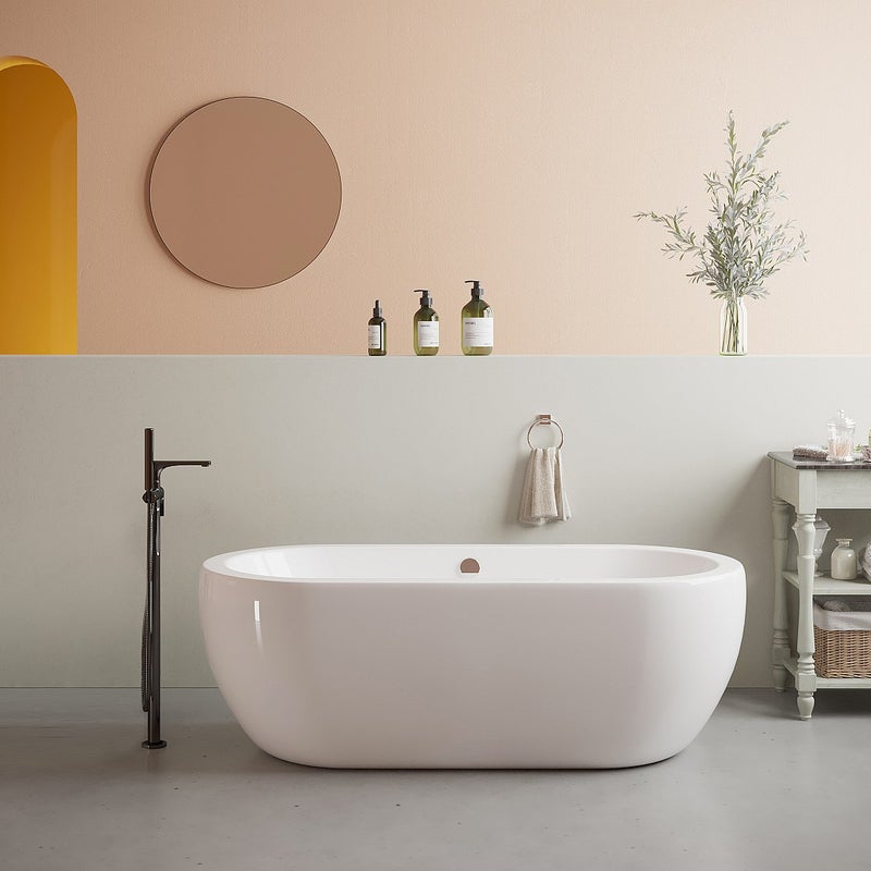 Wanna wolnostojąca owalna - 200 L - 170 x 80 x 58 cm - biała - akrylowa - NEPTUNA