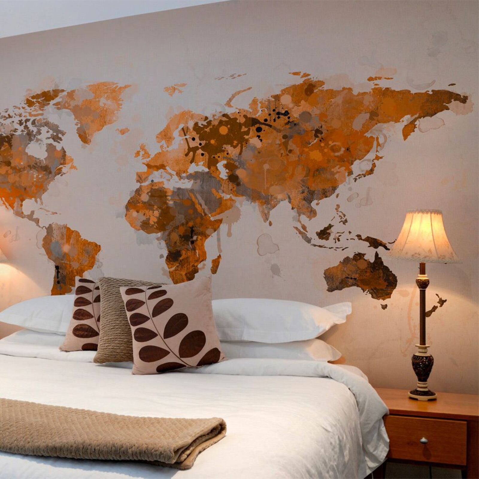 Papier peint monde dans les tons brun - 250 x 193 cm | Leroy Merlin