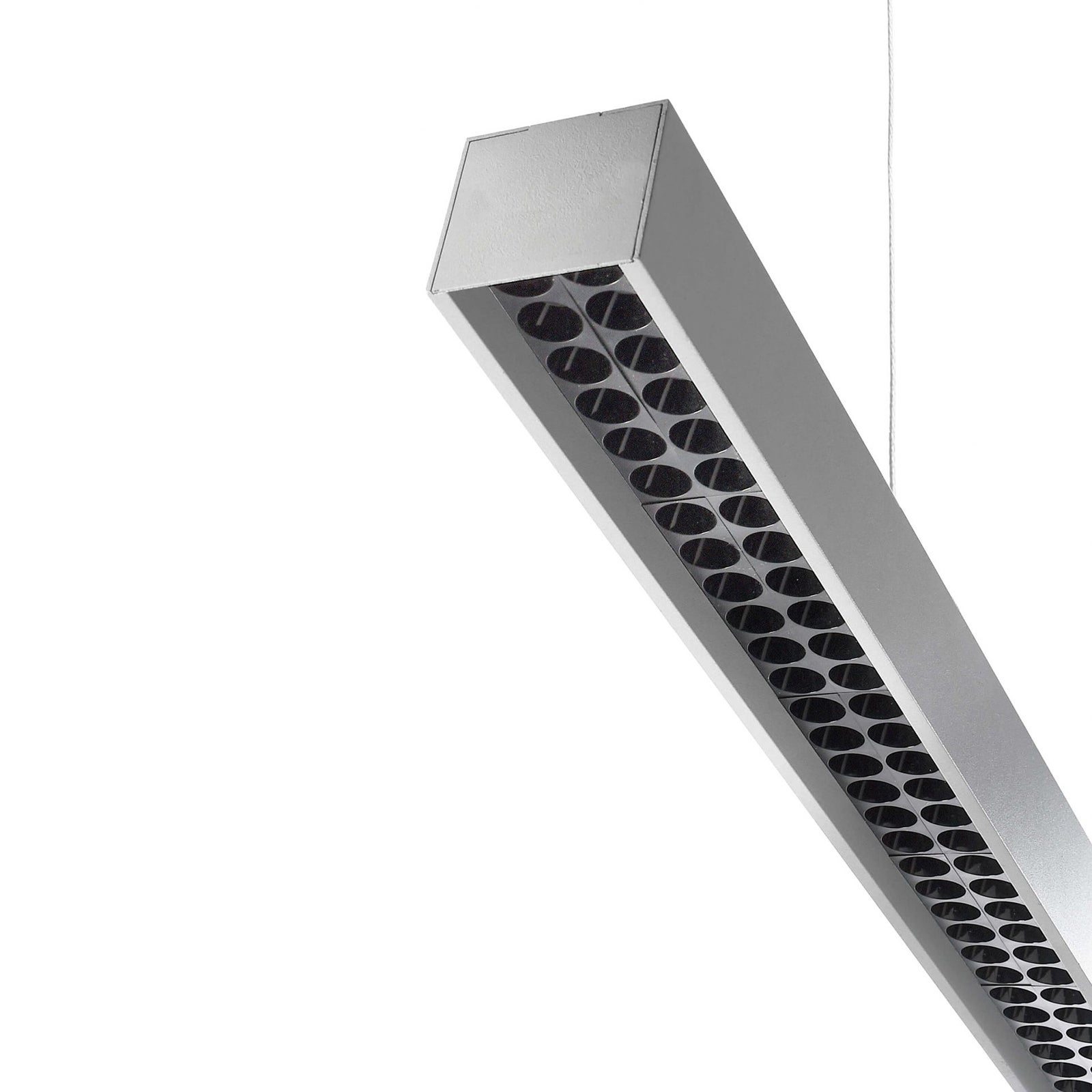 Lampa wisząca LED 28W kąt świecenia ściemnialna 24 stopnie gabinet 4000K zasilanie 230V SZARA