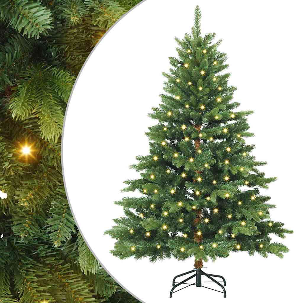 Sztuczna choinka z 150 diodami LED Zielony 120 cm PE i PVC