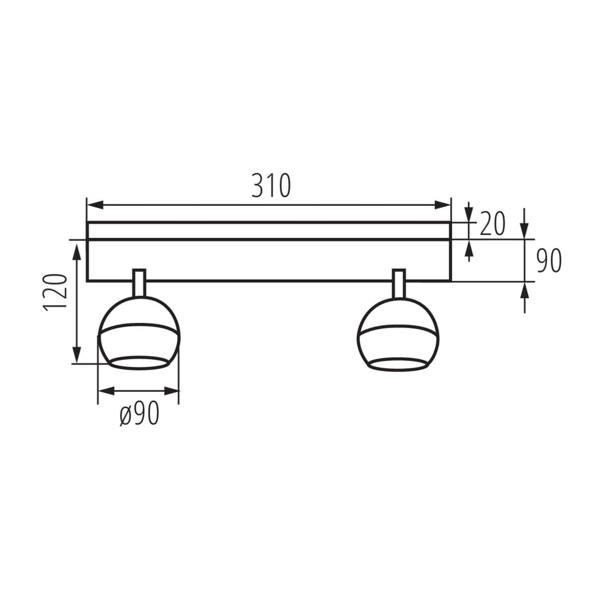 Lampa sufitowa wisząca Galoba czarna 2xGU10x35W wym: 9 x 31 cm aluminium Kanlux - 2