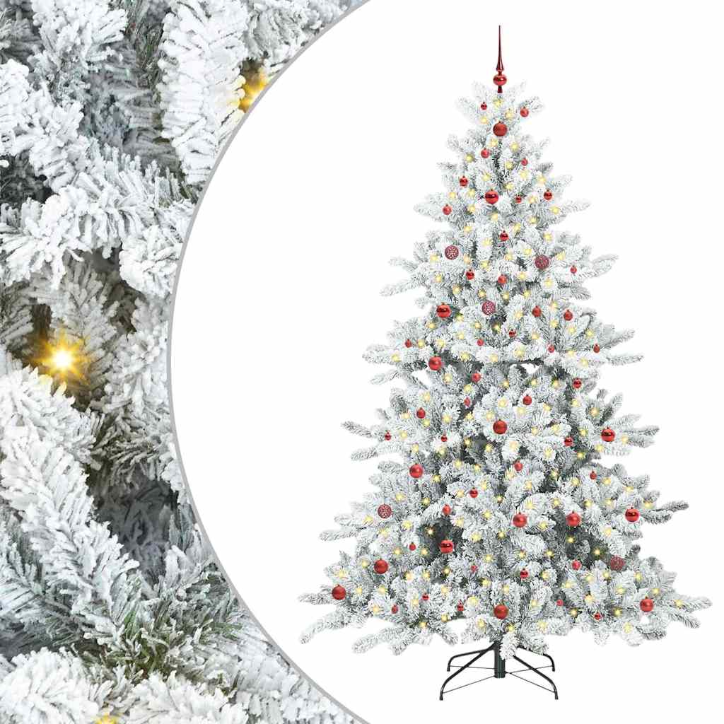 Sztuczna choinka z zawiasami z 300 diodami LED 240 cm PVC