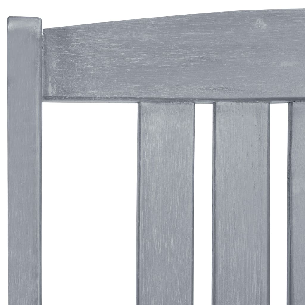 Chaises de jardin 8 pcs Bois d'acacia solide Gris - 7
