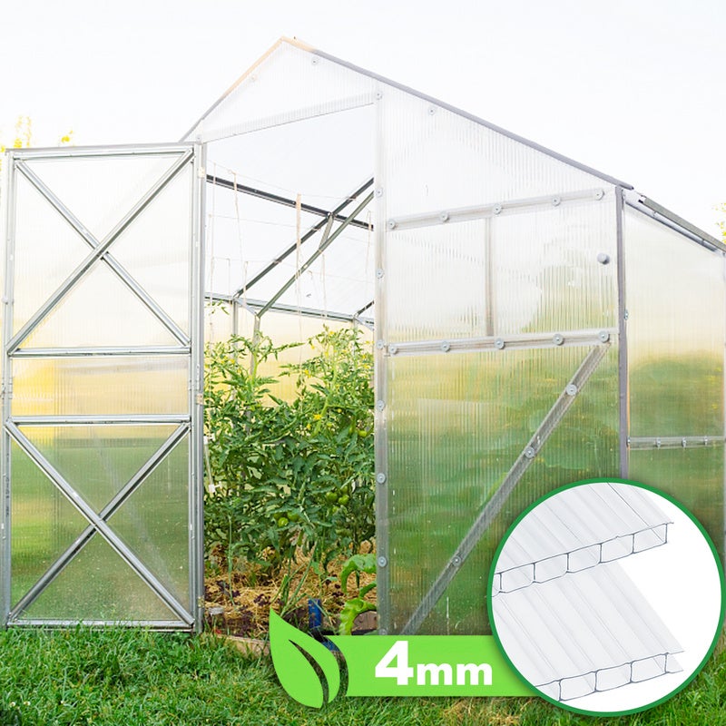 Plaque de polycarbonate creux 10,25 m² 14 unités Plaques à double paroi 4mm d'épaisseur Serre abri - 8