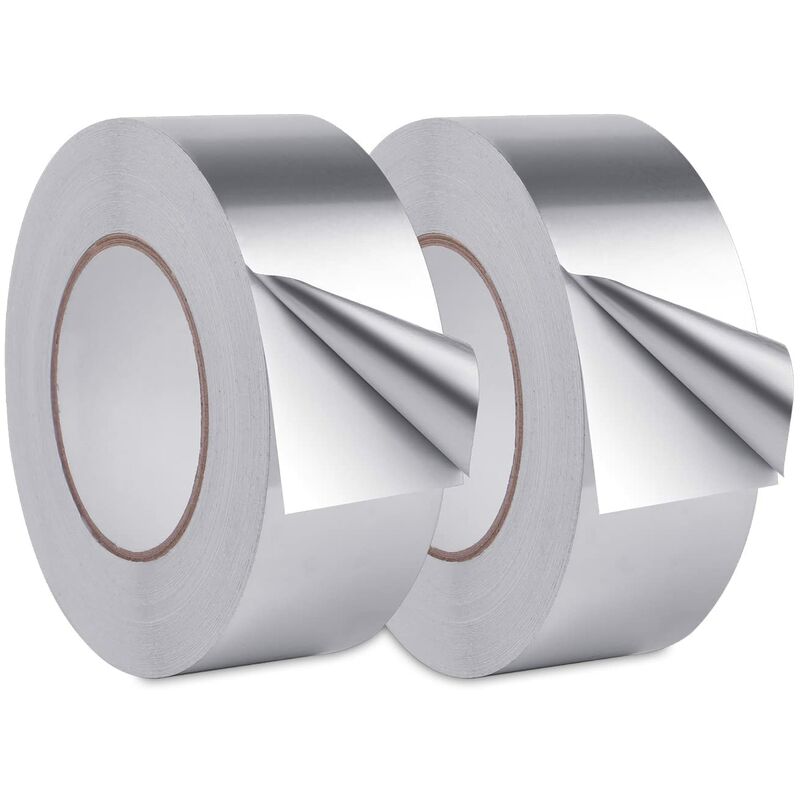 Taśma Aluminiowa Klejąca, Aluminiowa Taśma Uszczelniająca, wodoszczelna taśma aluminiowa, do kuchni, łazienki, 20m * 30mm (2 rolki, srebrna)