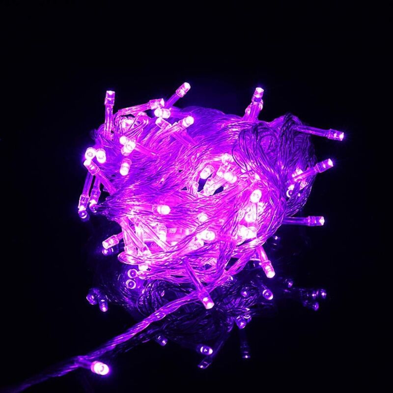10M Șnur Luminos cu 100 LED-uri cu 8 Moduri pentru Nuntă, Zi de Naștere, Brad de Crăciun, Decorațiuni Exterioare și Interioare, Mov