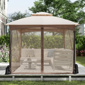 Gazebo Rettangolare Moia In Alluminio Da 6X3M Con Tende Laterali