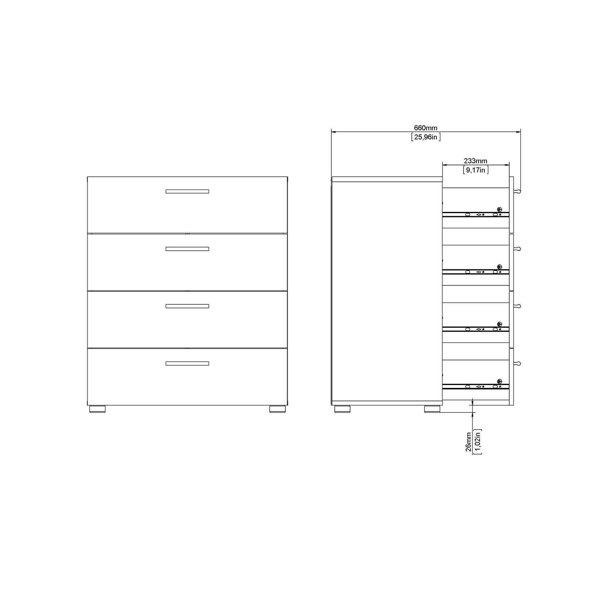 Commode Aramis, Commode polyvalente, Commode de chambre, Meuble avec tiroirs, 70x40 h82 cm, Blanc - 3