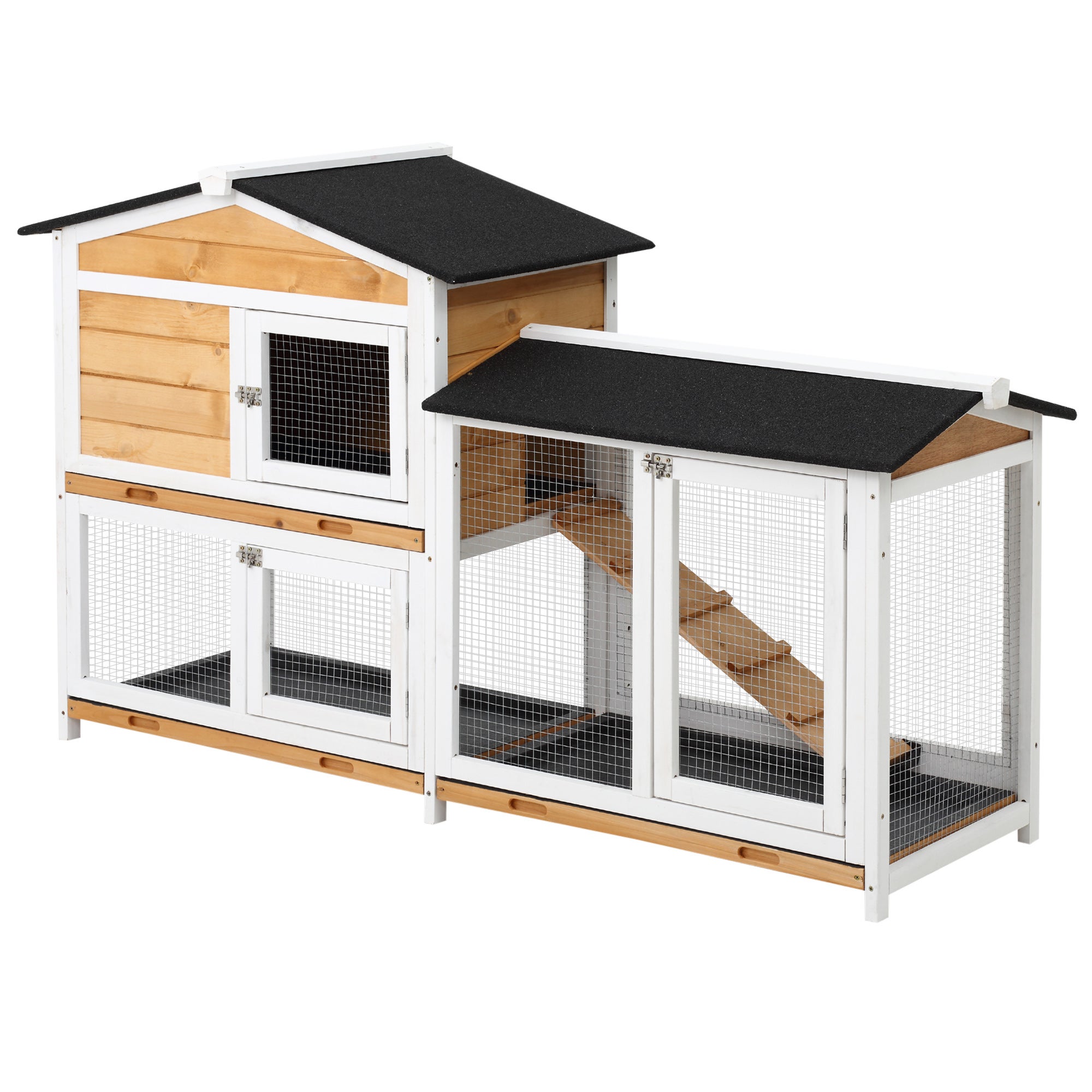 Coelheira de Madeira PawHut Madeira Natural, Branco e Preto Madeira de Abeto 157.4x53x93.5cm - 2