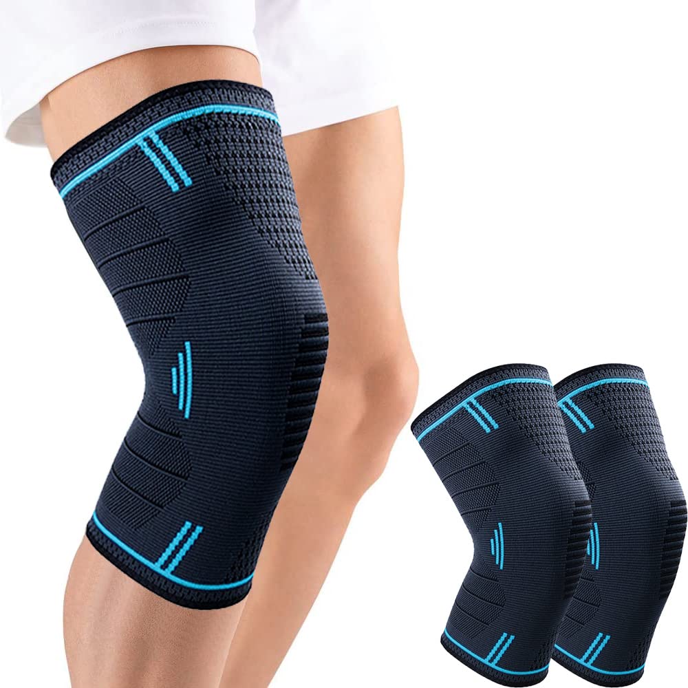 Genouillères élastiques Rayées Homme - Cyclisme, Course, Sport Outdoor - Taille Unique