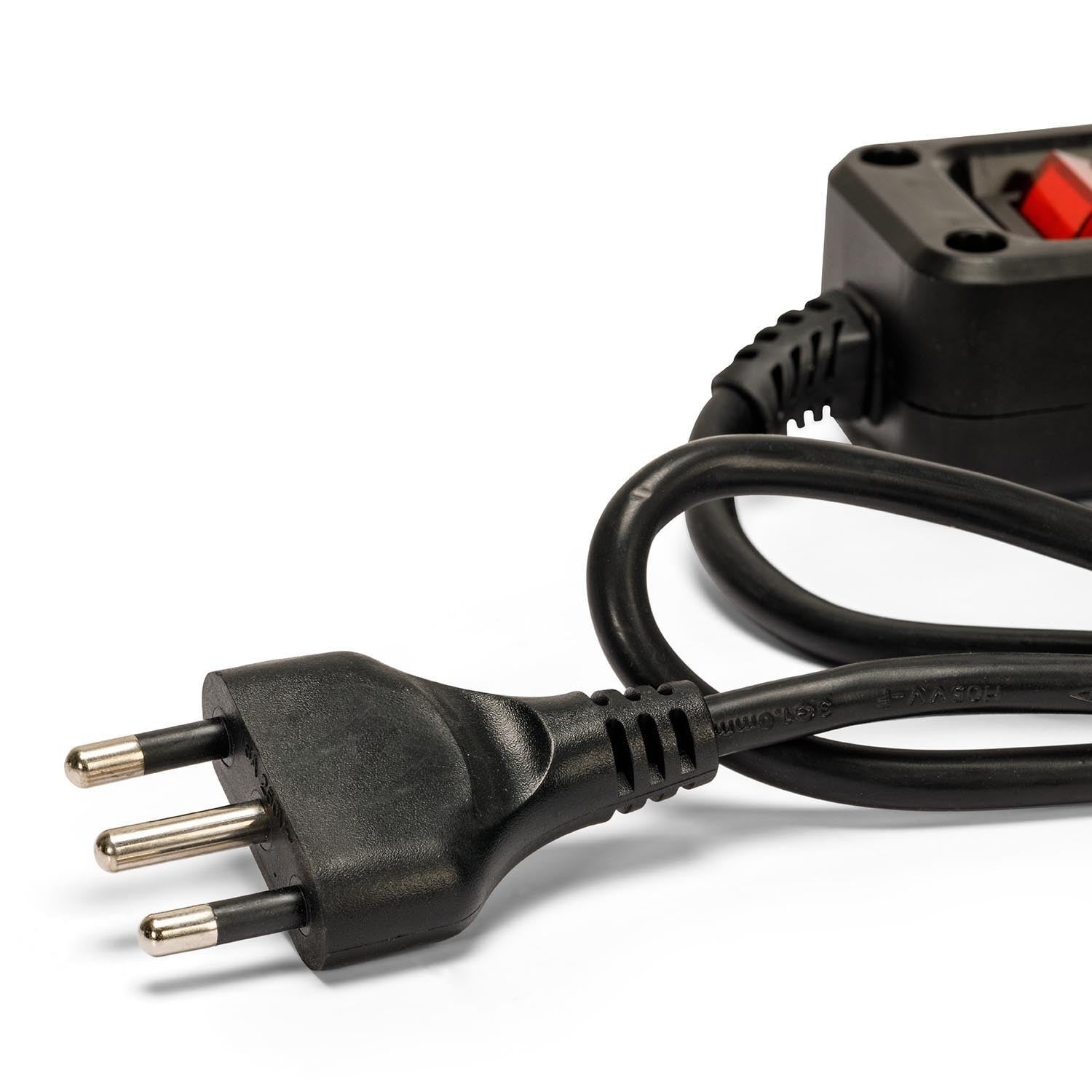 Multiprise italienne 6 schuko + 10/16A. Avec interrupteur, câble 1m et fiche 16A - 5