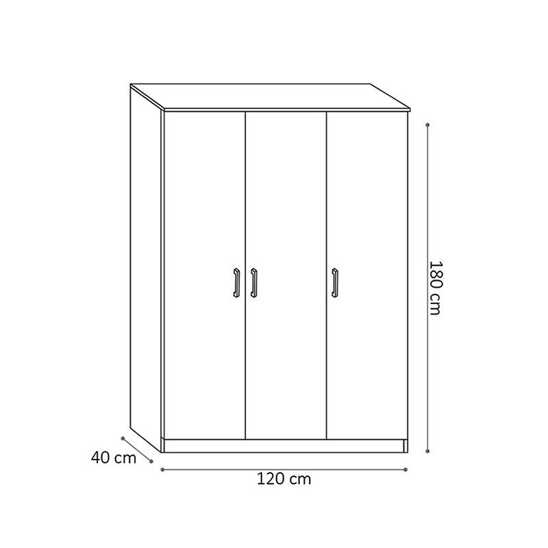 Armoire REY – 3 portes – Chêne clair – 5 étagères – Style scandinave - 4