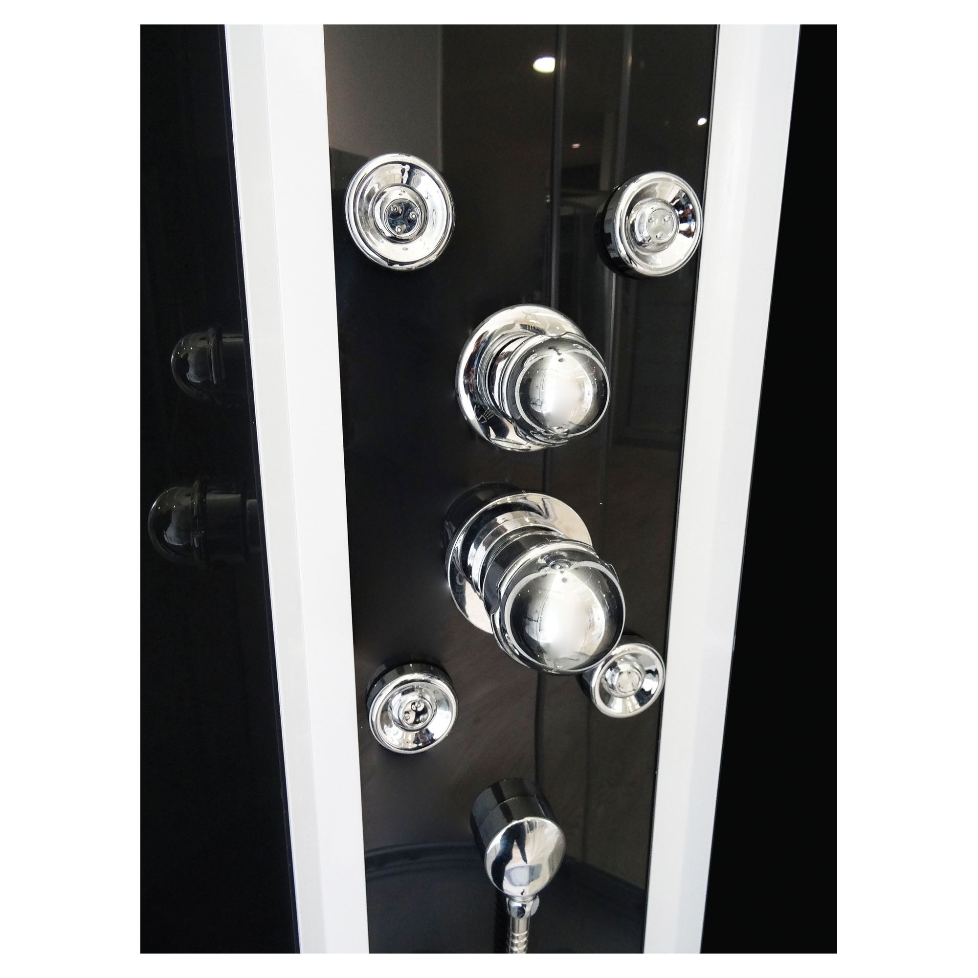 ONDEE - cabina de ducha GENA, Montaje sin silicona- 1/4 de círculo -Perfiles de aluminio - blanco - 90 cm - 3