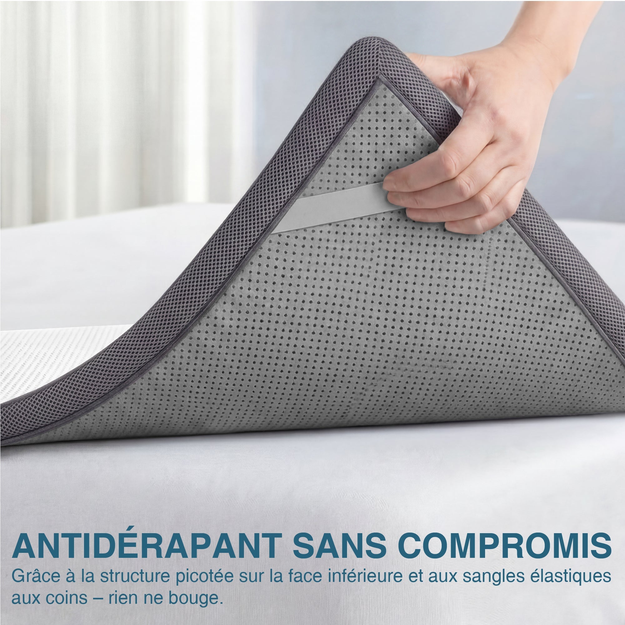 Surmatelas 160x200cm Mousse haute résilience, épaisseur 7 cm, double face – H2 (souple) / H3 (ferme) - 4