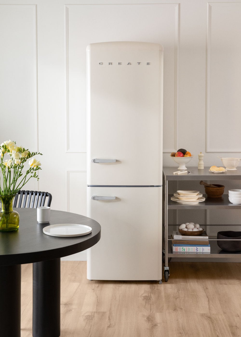 CREATE - FRIDGE STYLANCE 330L - Réfrigérateur combiné de style rétro- Blanc cassé - 2