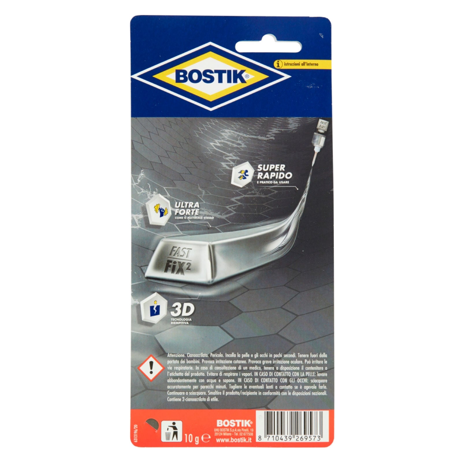 Bostik Adhésif de Réparation Bi-Composant Fast Fix Plastique Liquide 10g - 4