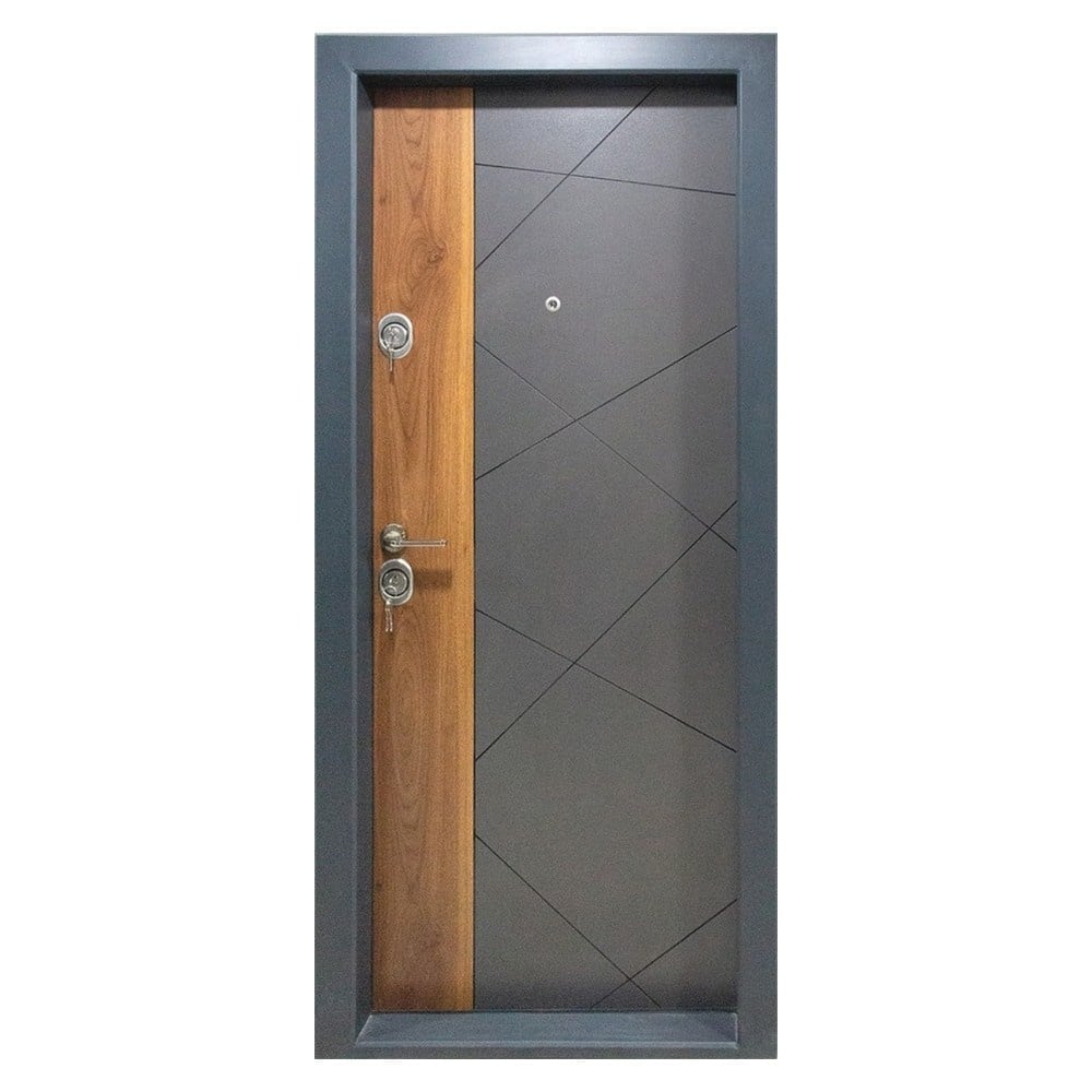 Usa metalica de apartament cu izolatie si vizor Novo Doors First Class NDS05, Deschidere Dreapta, 200x88 cm, Tabla 1.2 mm, Kit complet, Gri antracit