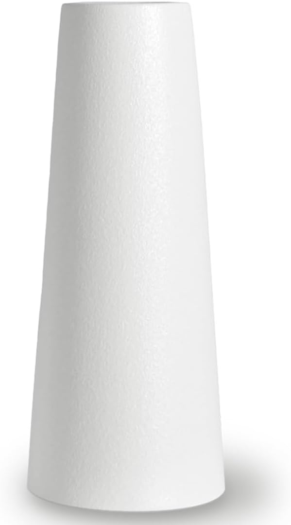 12 cm biały ceramiczny wazon stożkowy na pampasy, nowoczesny mały wazon dekoracyjny na środek stołu - 12 cm, biały