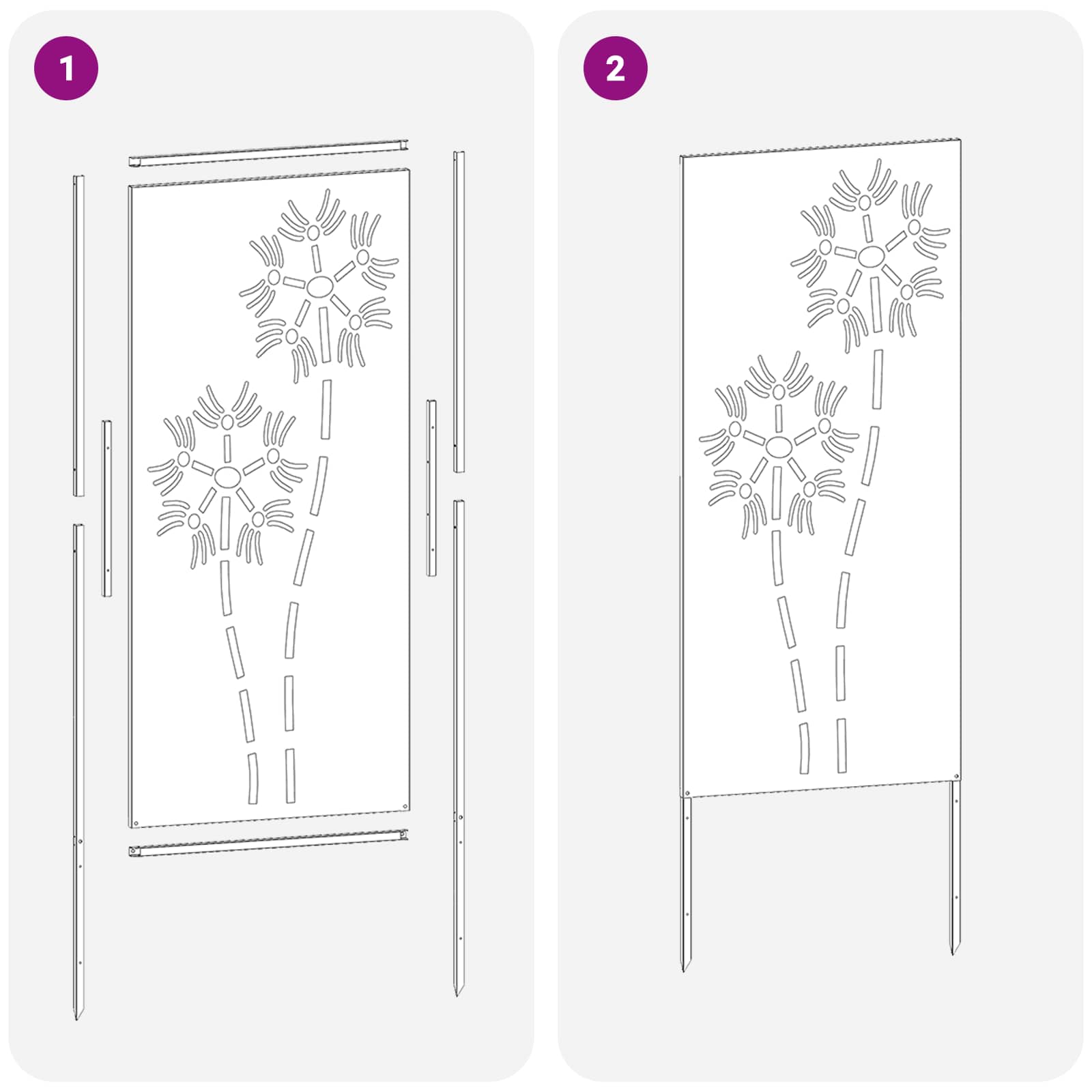 Écran de confidentialité de jardin Fretwork Noir 50 x 140 cm vidaXL - 6