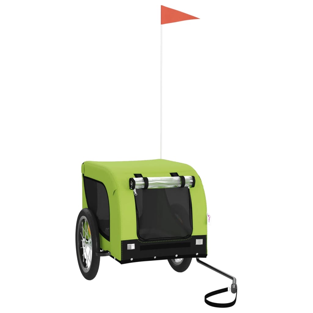 vidaXL Remorque de vélo pour animaux de compagnie vert et noir - 2