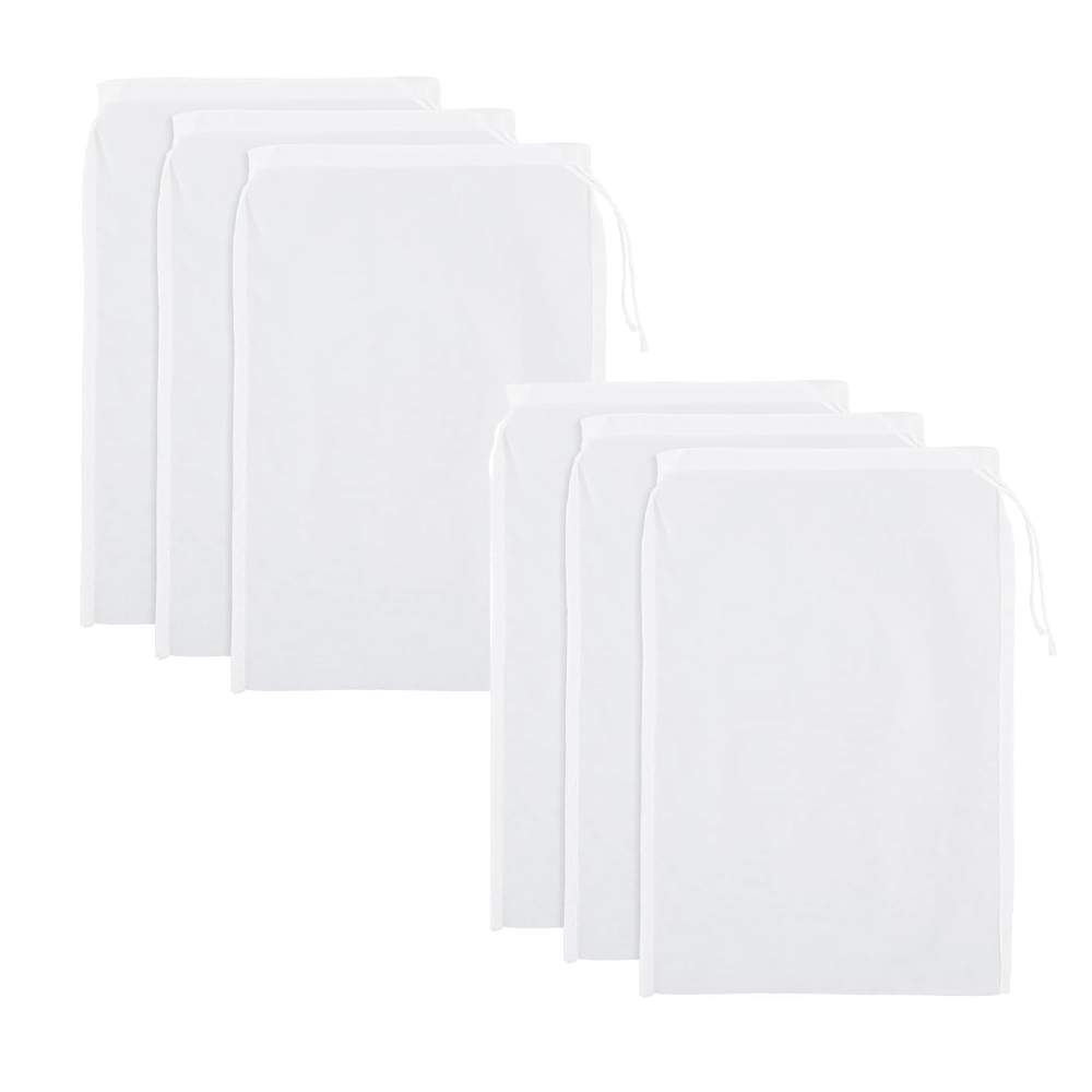 Tkanina filtracyjna - Worek filtracyjny do mleka sojowego - Nylon - 6 sztuk - 20*30 cm - Biały - Wielokrotnego użytku