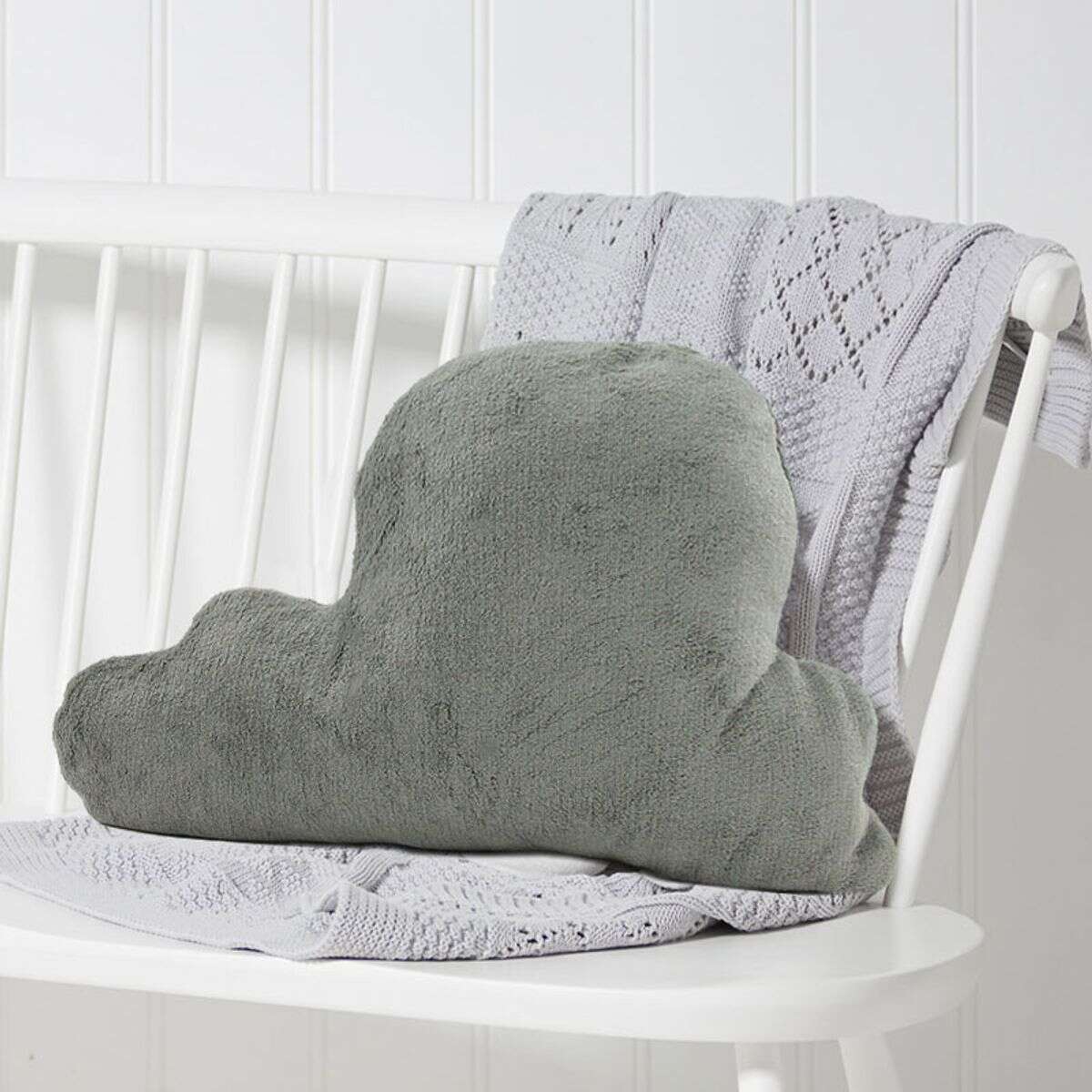 COMETE - Coussin extra-doux en forme de nuage gris 27x44 - 4