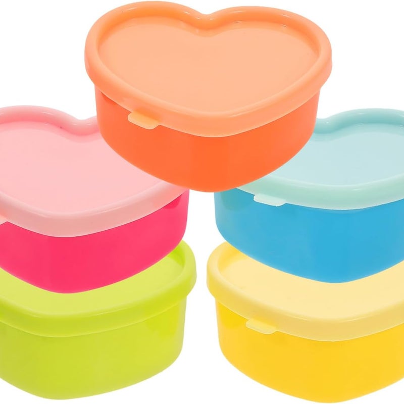 Zestaw 5 małych pojemników na sos z polipropylenu z hermetycznymi pokrywkami, małe przezroczyste pudełka na przyprawy do octu, oleju i masła