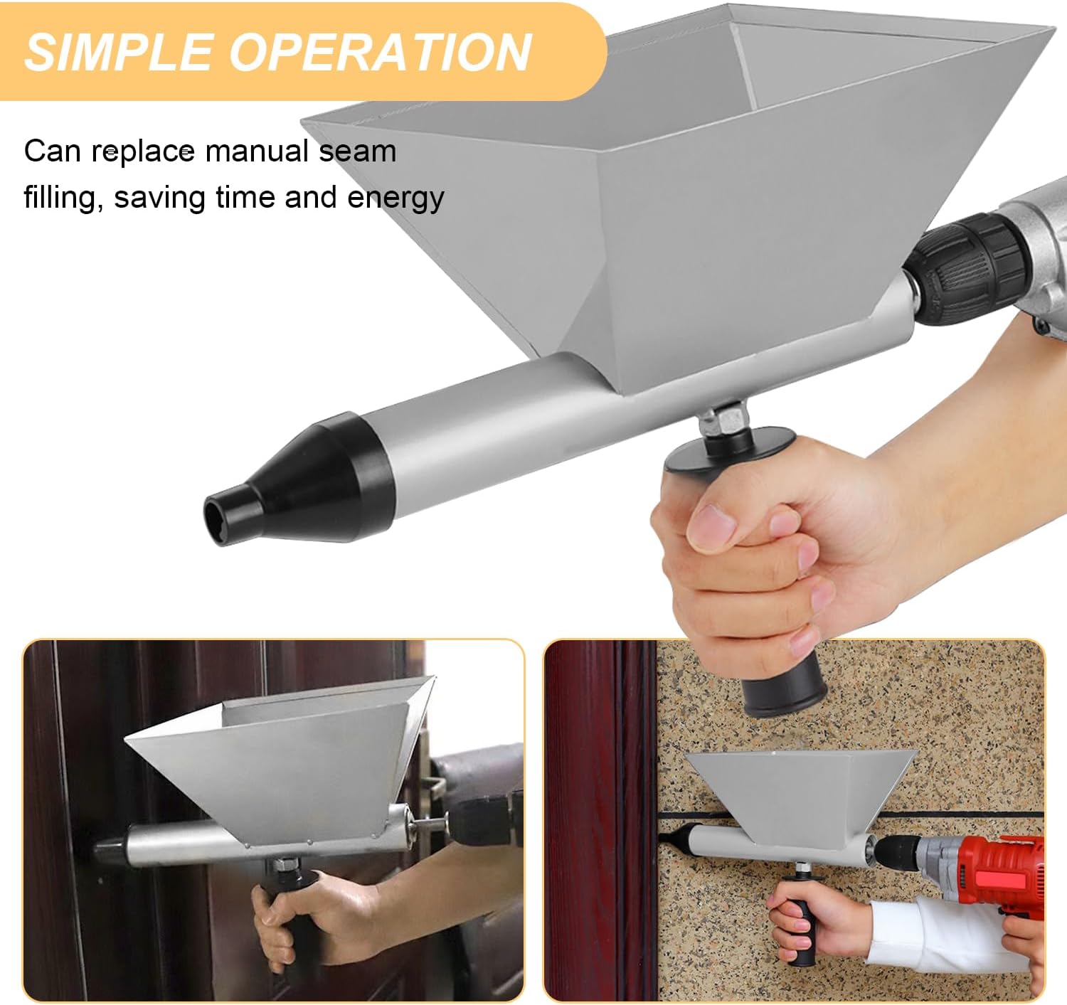 Pistolet Joint Électrique Portable, Jointoyeuse Pistolets à Calfeutrer, avec 4 Buses Machine a Crepir Jointoyeuse pour Le Jointoiement de Mortier - 6