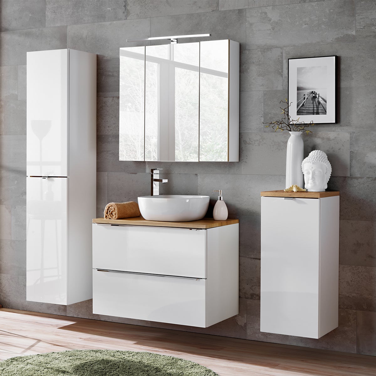 Szafka Comad łazienkowa MILANO / CAPRI 811 35 cm biała z koszem - 5