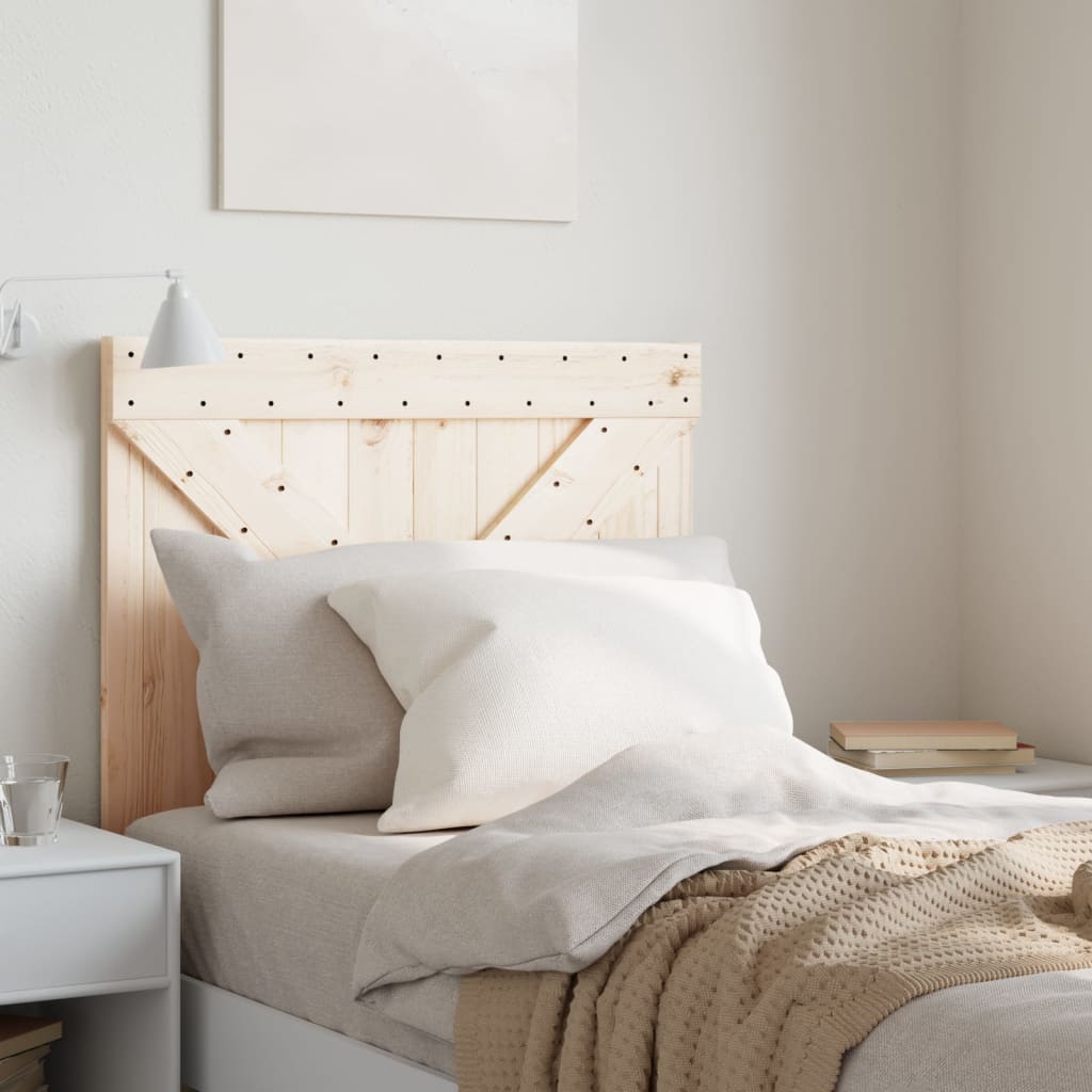 VidaXL Testiera In Legno Massello Di Pino 80x104 Cm - Grezzo Naturale Per Letto Matrimoniale - Stile Rustico - 4