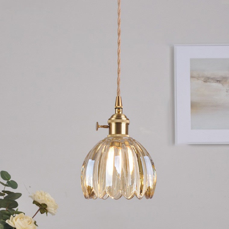 Suspension vintage, Suspension verre cylindrique et métal chromé, lampe de plafond