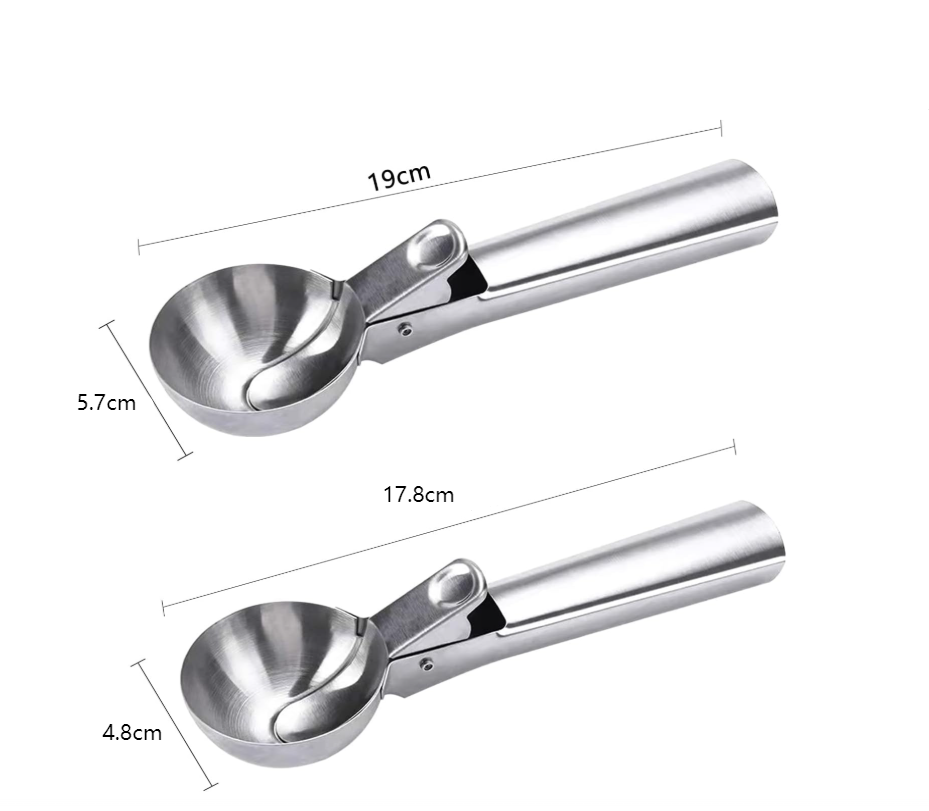 Cuillère à Glace VIFERR En Acier Inoxydable 430 - 17,8 Cm - Avec Mécanisme à Ressort Pour Boules Parfaites