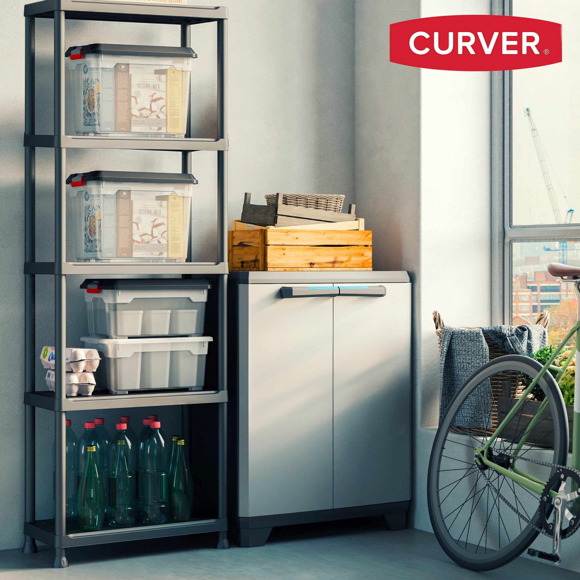 Curver Estante de plástico resistente 5 prateleiras 75x32x176 cm - 2