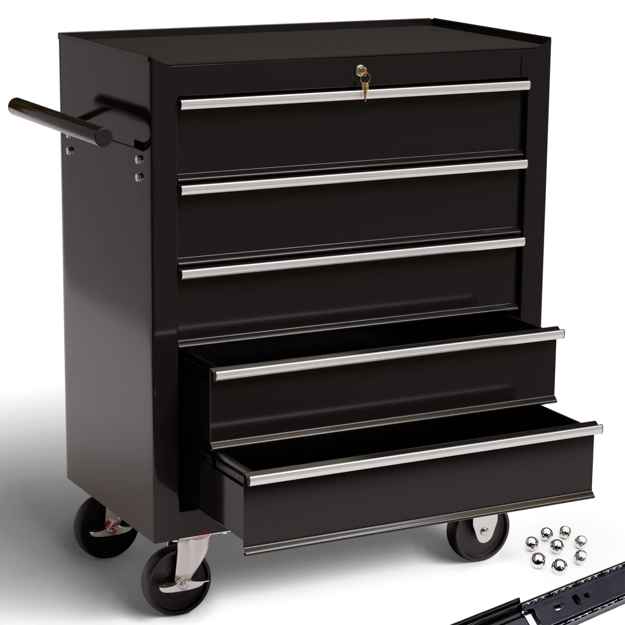 Lot De 2 Tabourets Pliants Noirs - Structure Acier, Assise Rembourrée, Max 100 Kg - Pour Cuisine, Bureau
