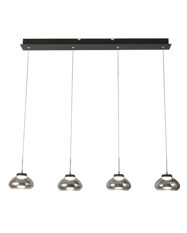 Arabella - Lampa wisząca Fabas Luce 4-punktowa - 32W LED - Nowoczesny design w kolorze przydymionym