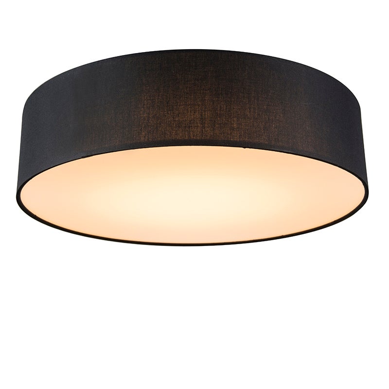 Lampa sufitowa czarna 40 cm z wbudowanym LED - Drum LED