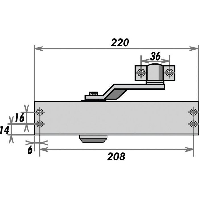 Ferme-porte GR150 bras standard argent force 2/4 - GROOM - 150111 - 3