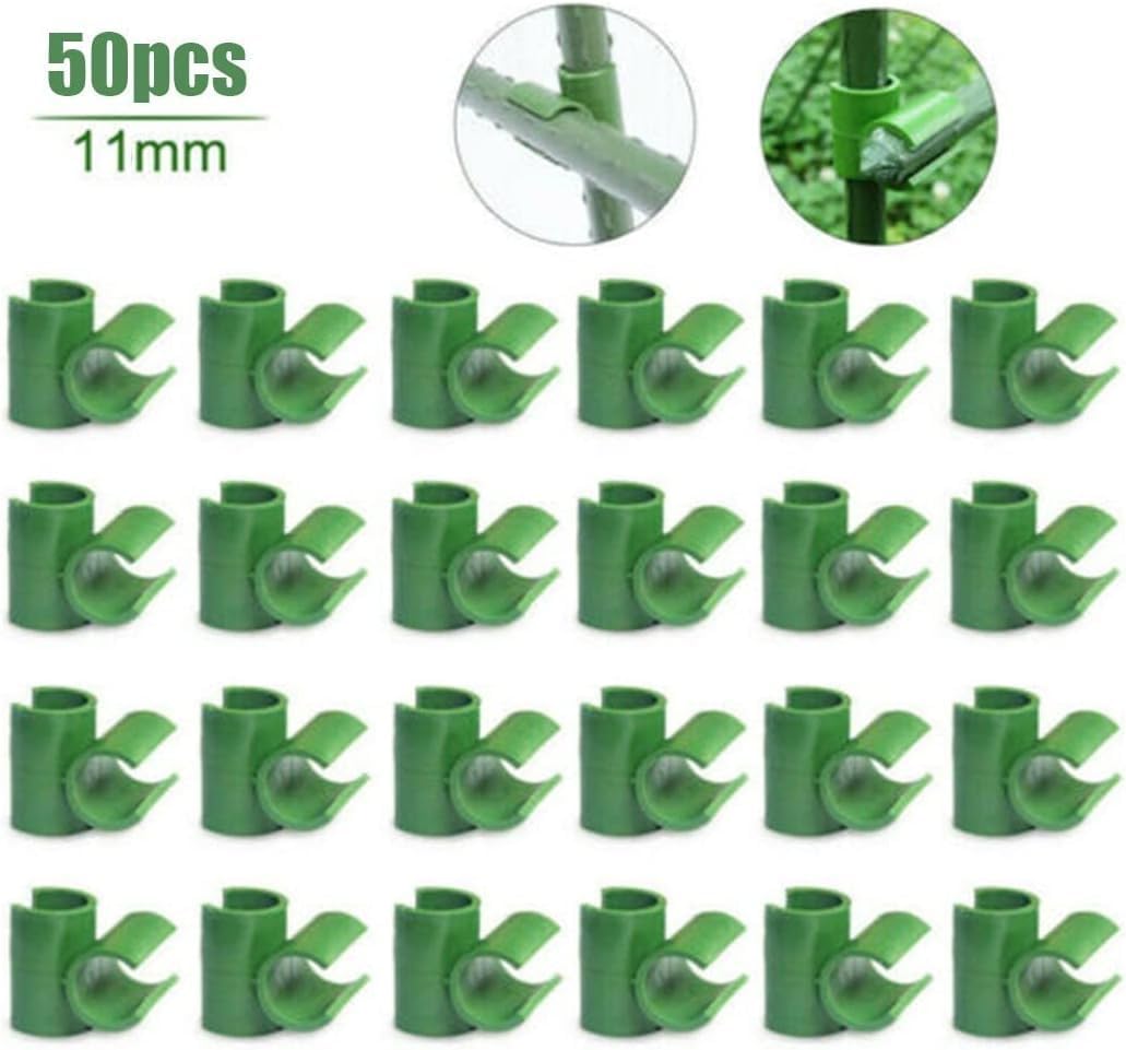 Zestaw 50 plastikowych łączników kratowych do roślin ogrodowych, do stałych prętów ramy ogrodowej (11 mm)