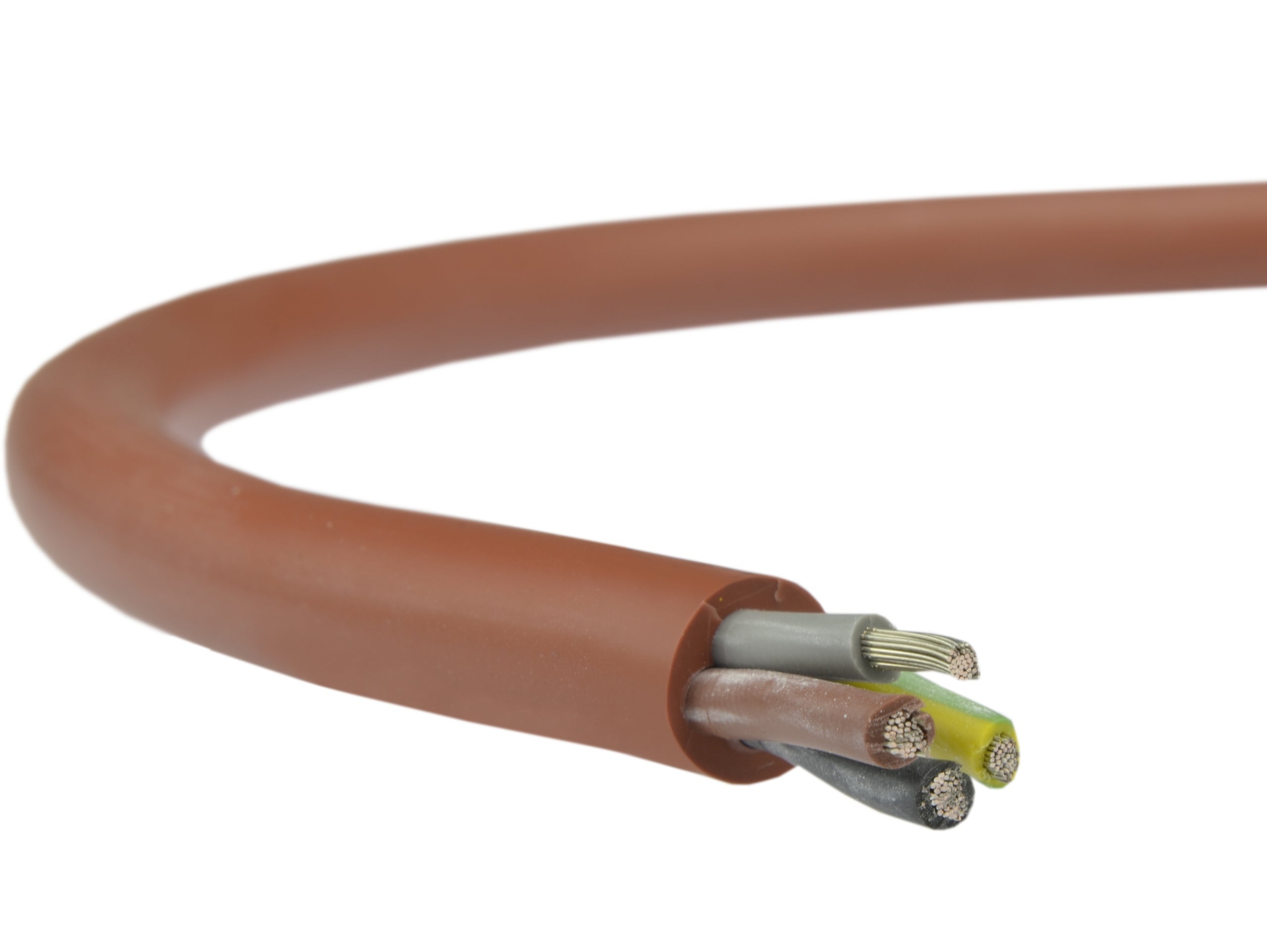 Kabel silikonowy SIHF 180°C 4x1,5mm2 ceglasty 300/500V ciepłoodporny bezhalogenowy linka TKD 100m